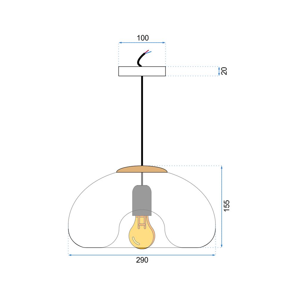 Taklampa i glas med spegeleffekt APP322-1CP SILVER