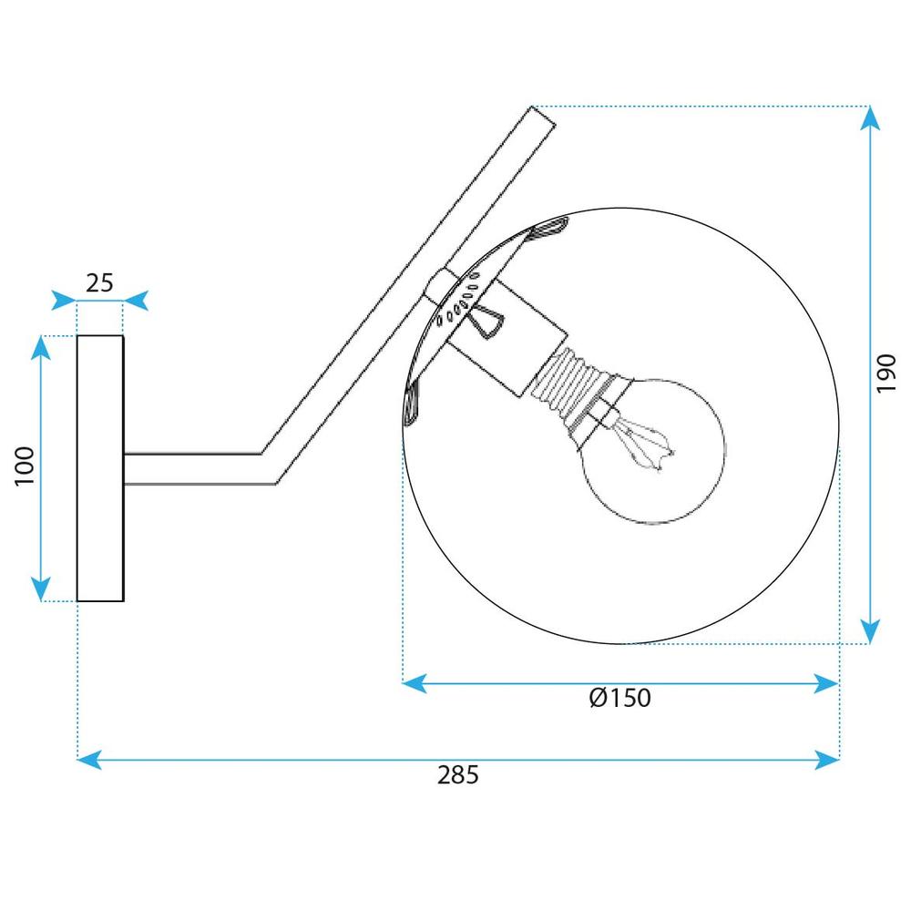Vägglampa G100-1W Guld