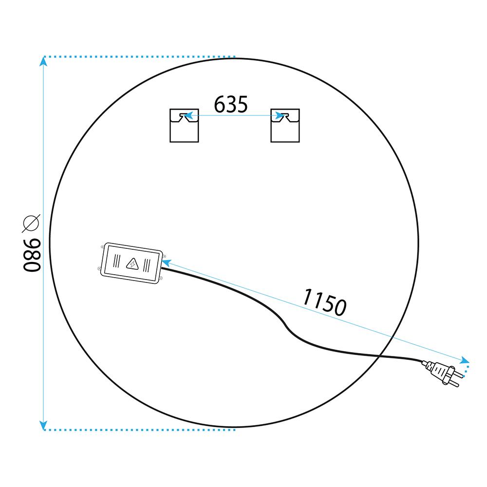 LED-väggspegel 100 cm BAS