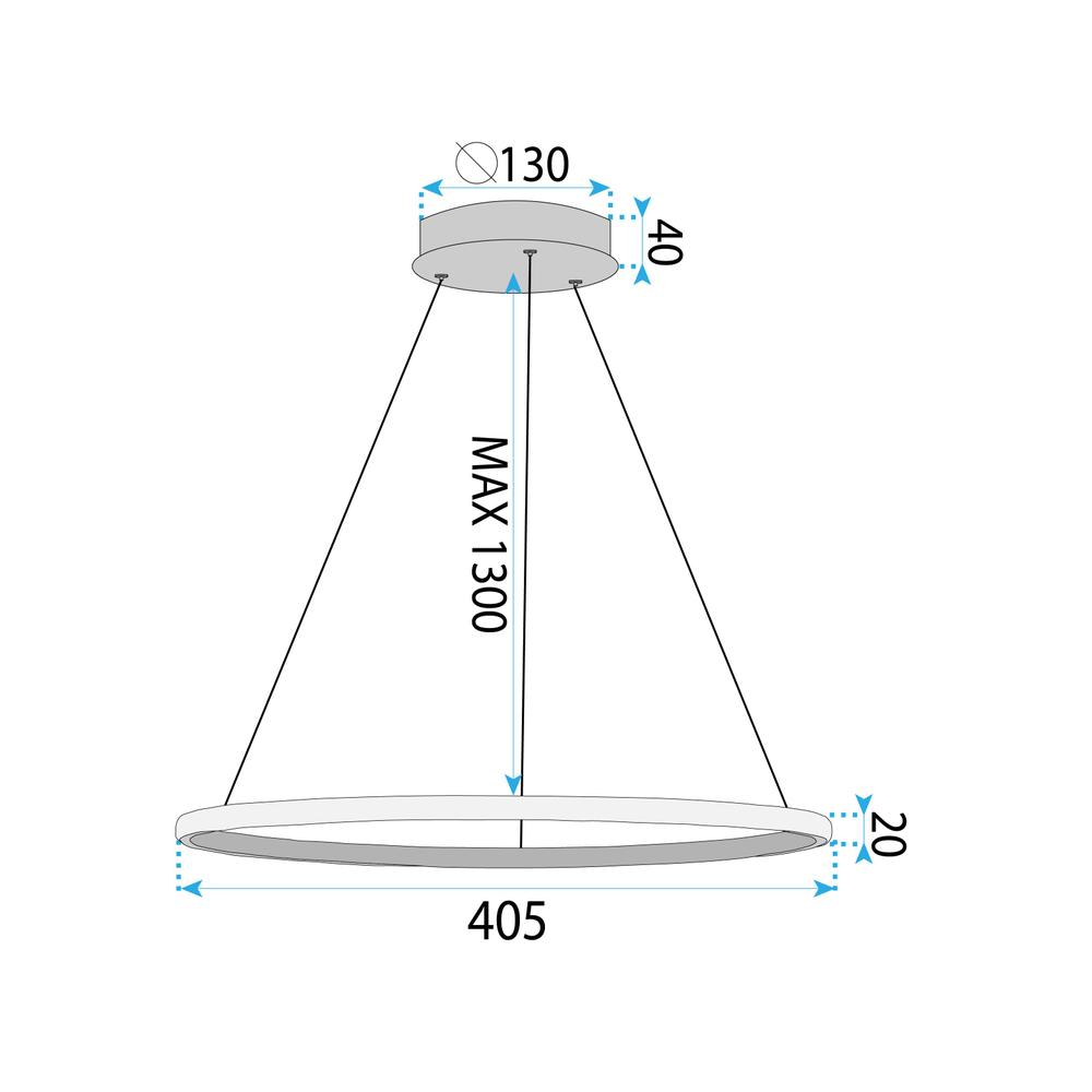 TAKLAMPA HÄNGANDE LHJ011-CP 40 cm Svart