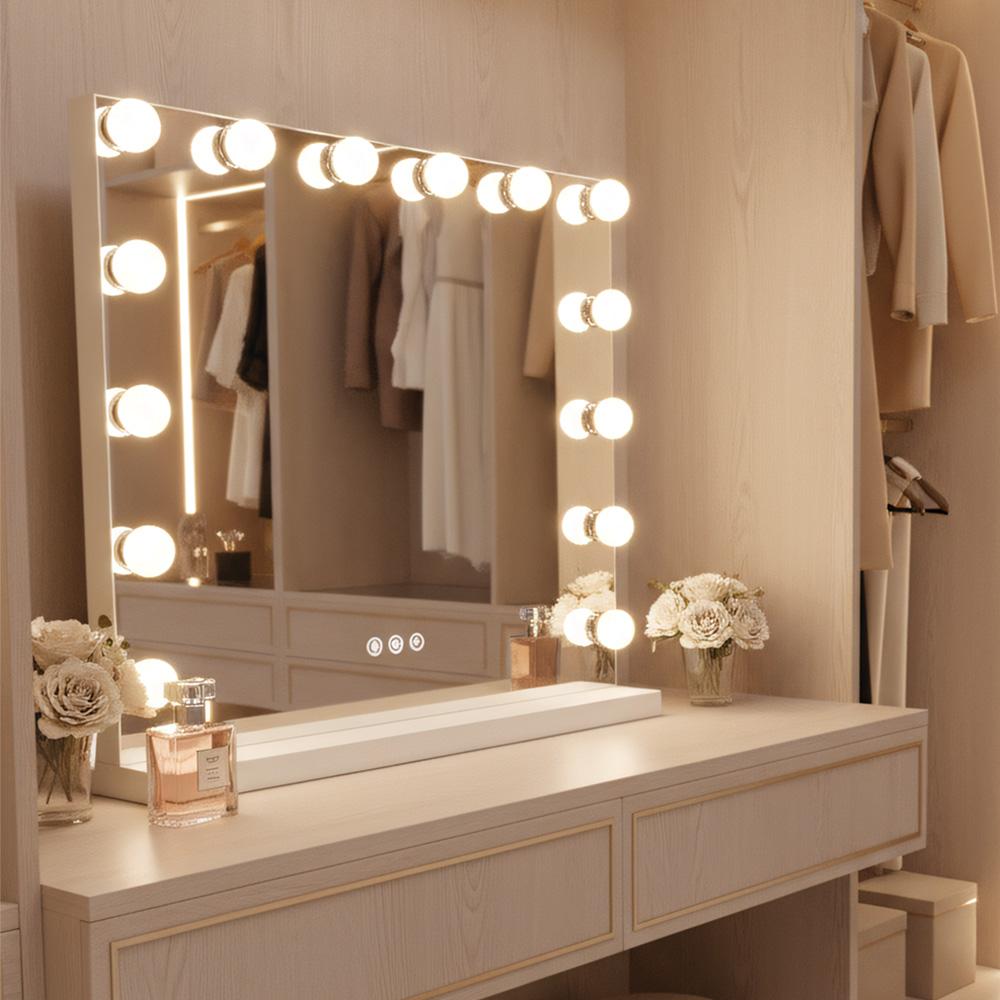 LED-väggspegel HOLLYWOOD White
