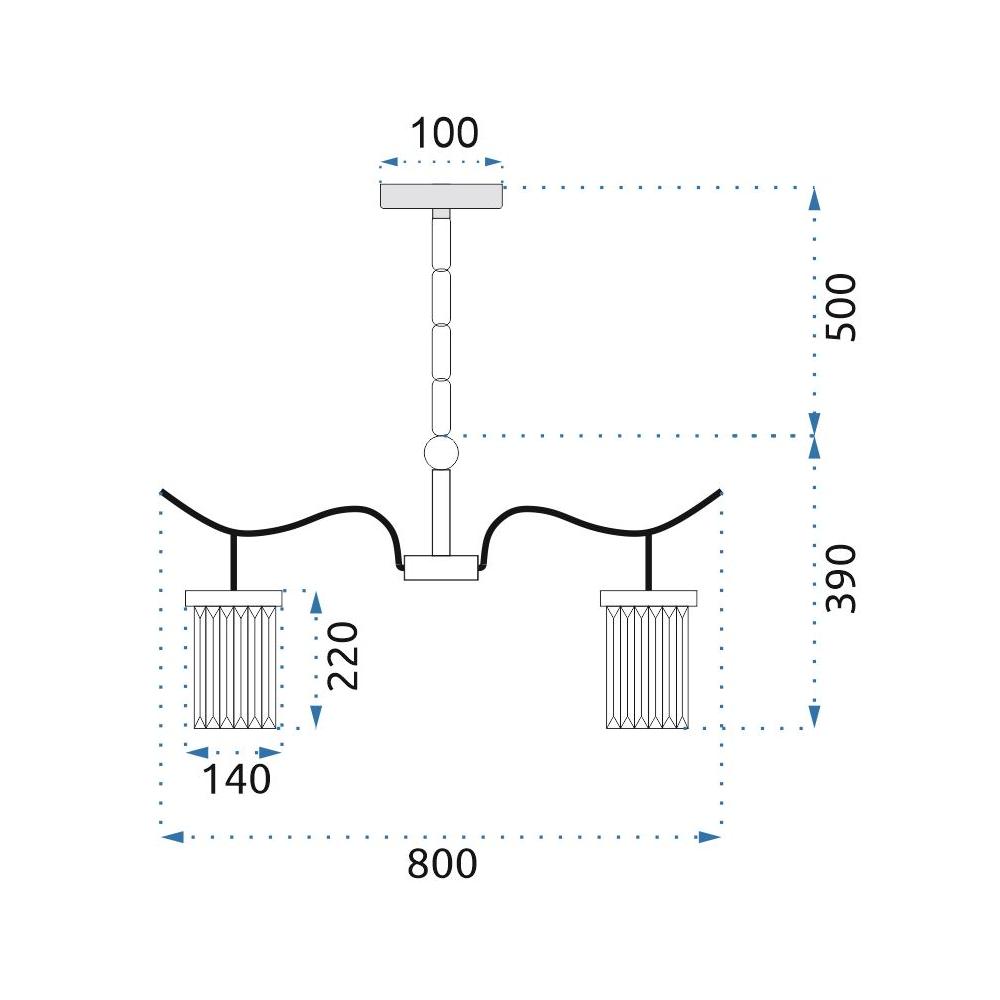 HÄNGLANDE TAKLAMPA I METALL KRISTALL APP769-9CP