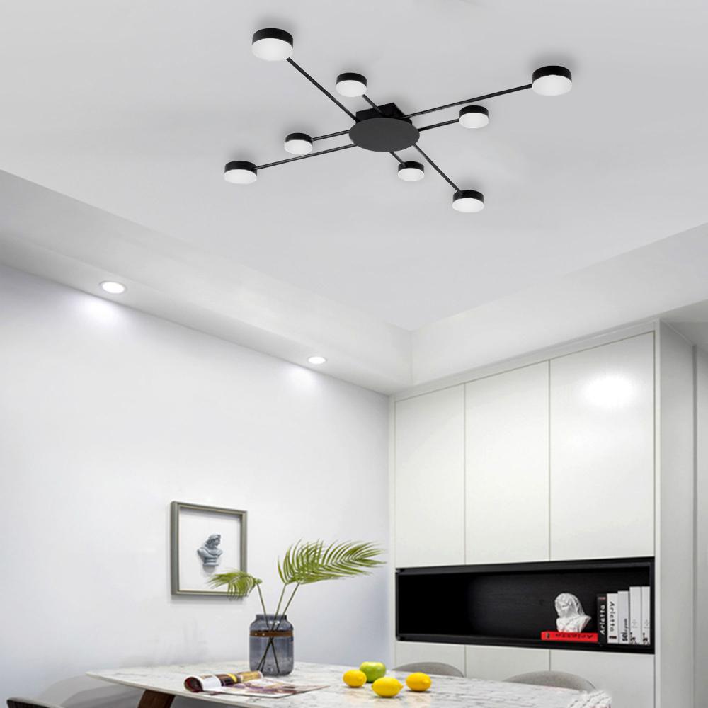 MODERN TAKLAMPA 8-ARMAD LED APP523-8C Svart