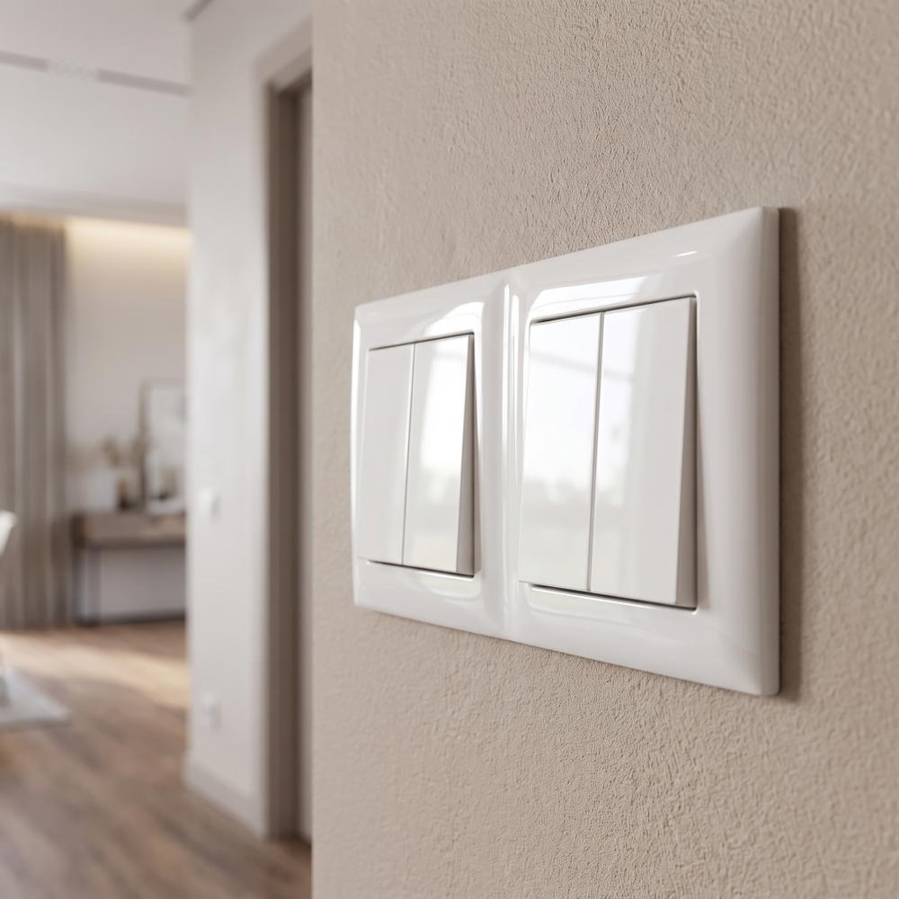 Marco doble para enchufes OSTE JNH014-2F White