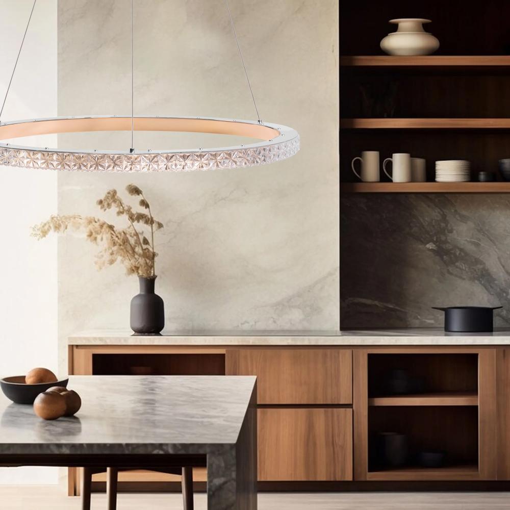 HÄNGLAMPA LED MS009-CP Ljust Roséguld 59 cm