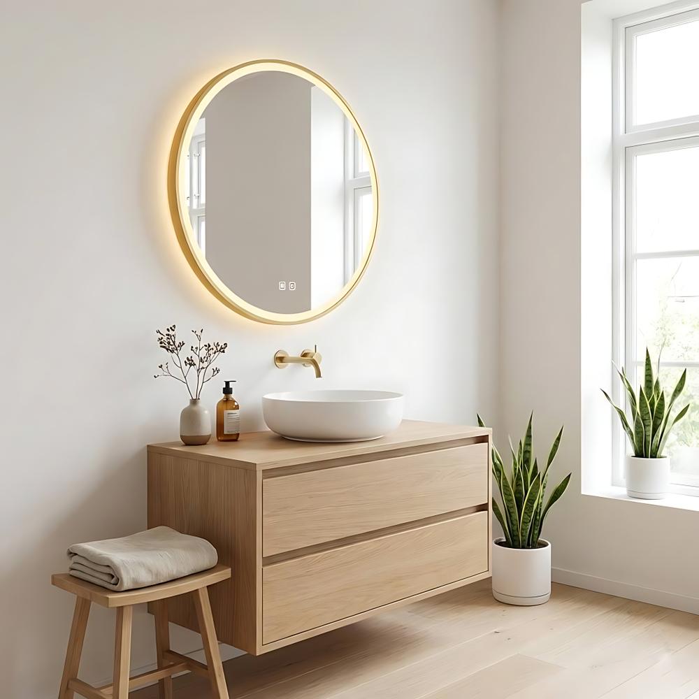 VÄGGSPEGEL LED 90 cm MMJ Guld