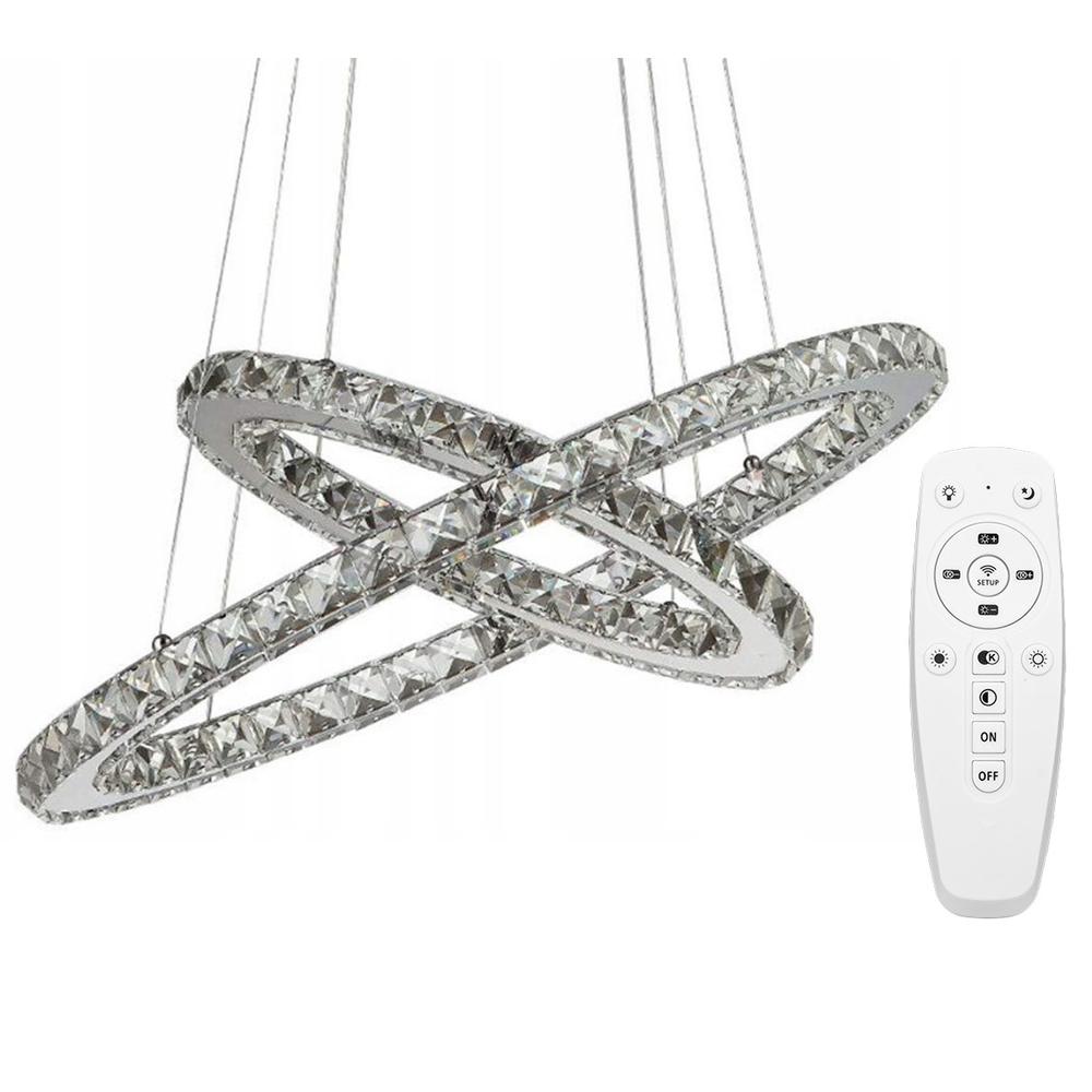 Crystal taklampa Ring 50+30 cm med fjärrkontroll APP418-CP