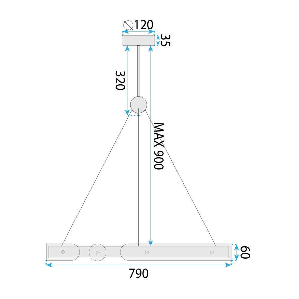 Hängande LED-lampa APP1549-CP + fjärrkontroll