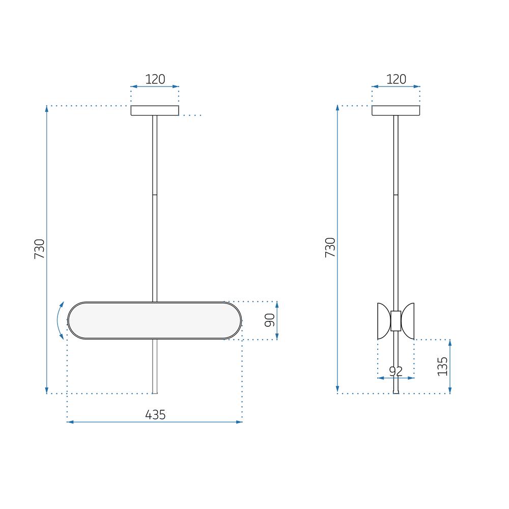 Taklampa LED APP832-CP Hängande Guld