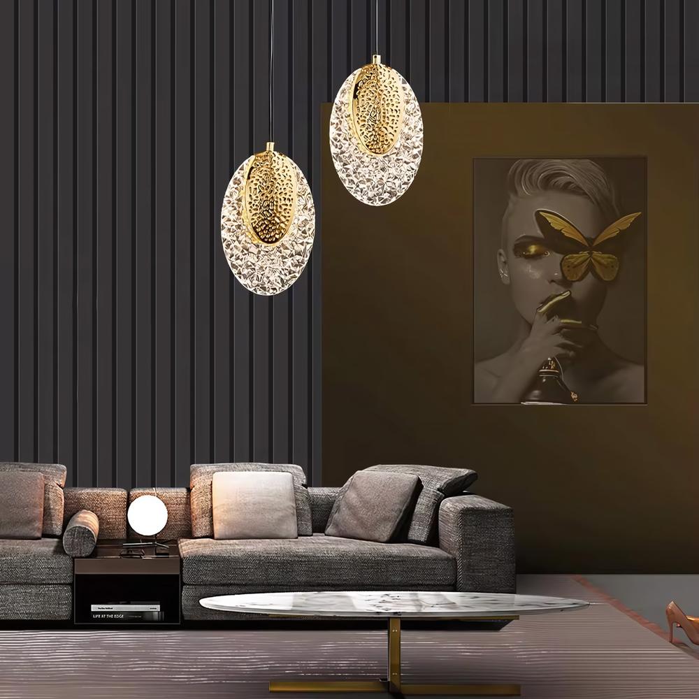 HÄNGANDE KRISTALLAMPA LED G088-1CP Guld