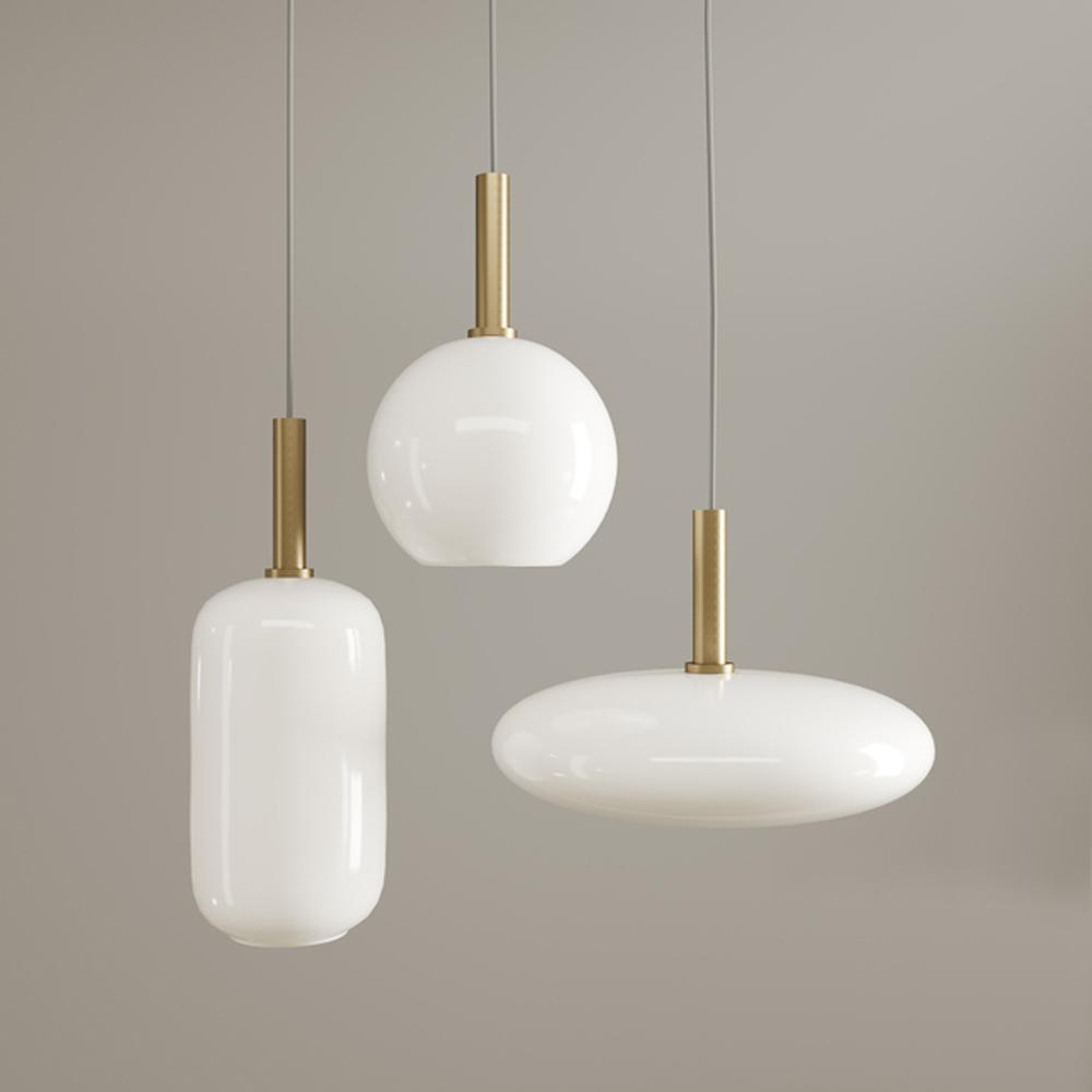 Hängande Taklampa i Mjölkglas APP668-1CP Guld