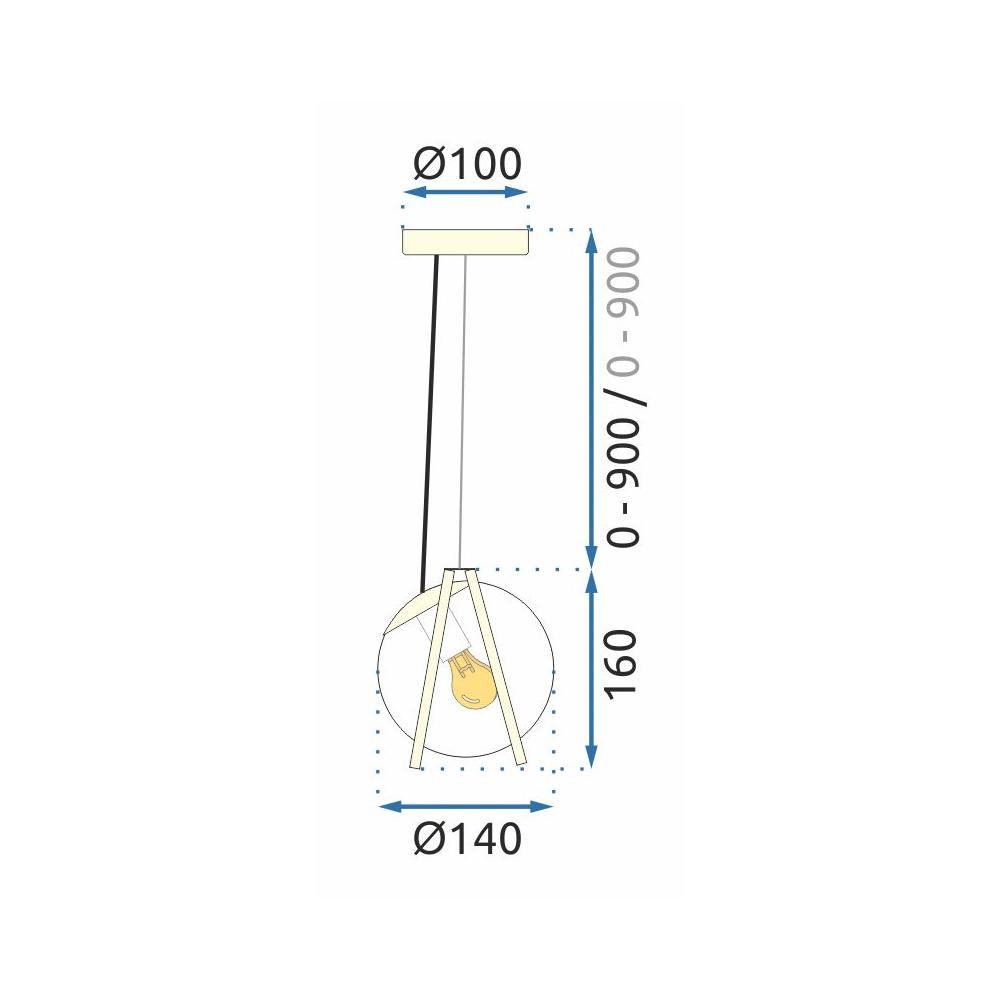 Hänglampa APP1088-1CP Guld