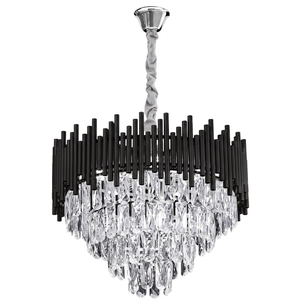 Hänglampa med kristaller G063-CP 50 cm svart