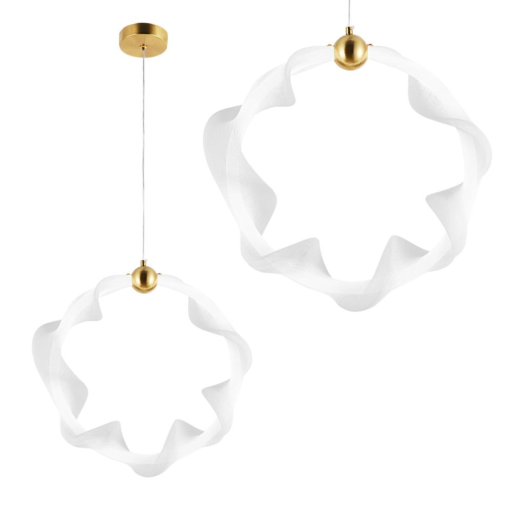 HÄNGLAMPA LED G014-1CP VIT/GULD