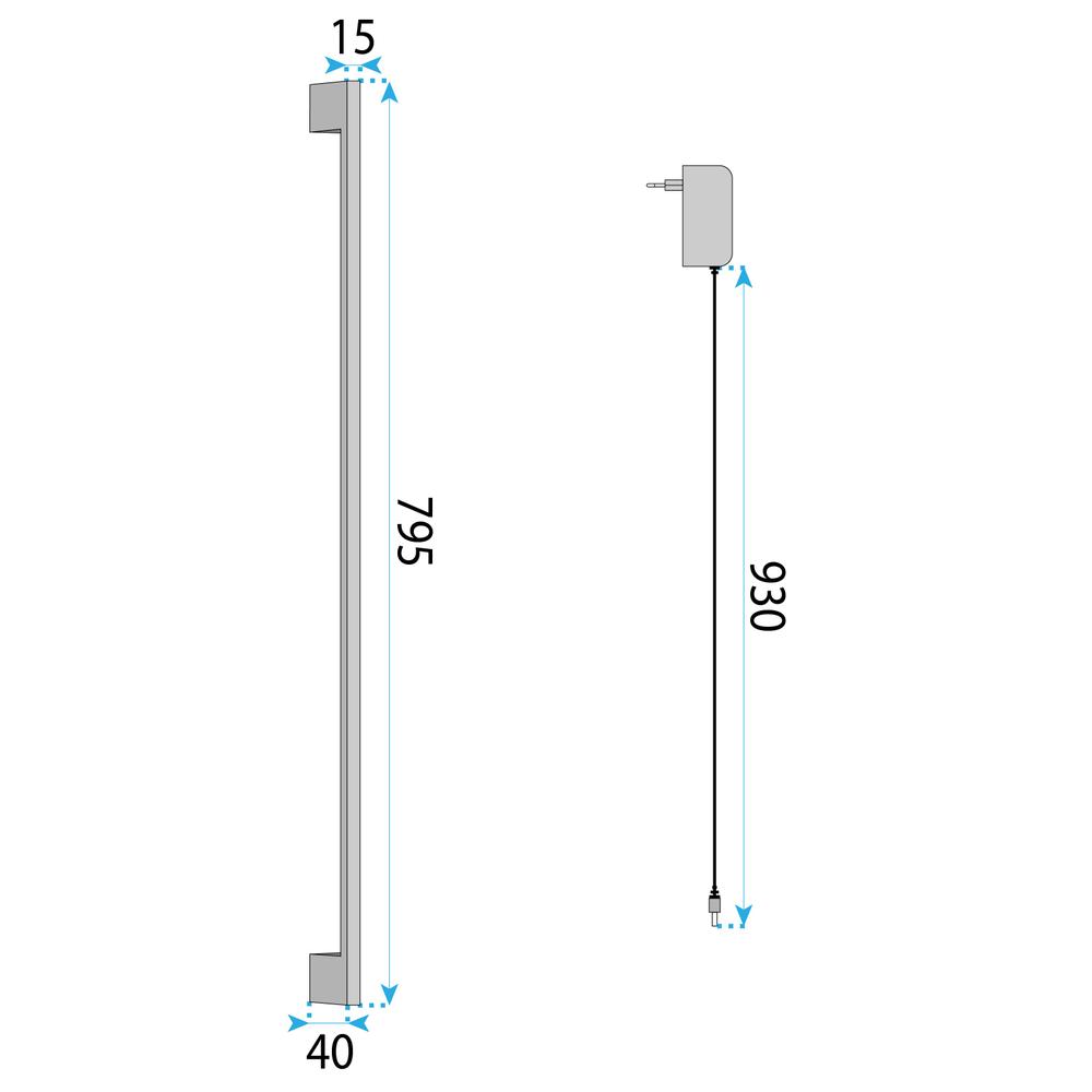 VÄGGLAMPA LED LHJ063-W 80 cm SVART
