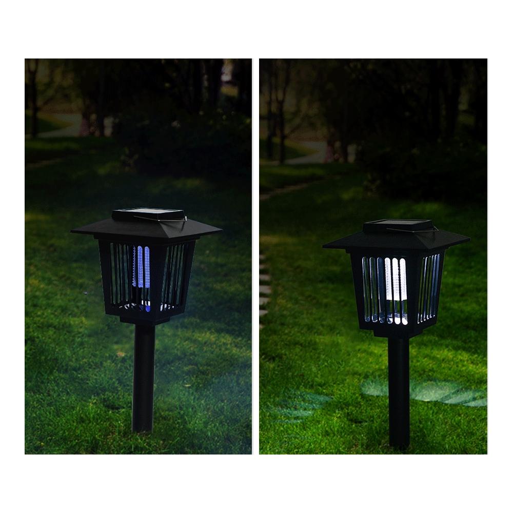 Solcellsdriven LED insektsdödande trädgårdslampa J-22 Svart
