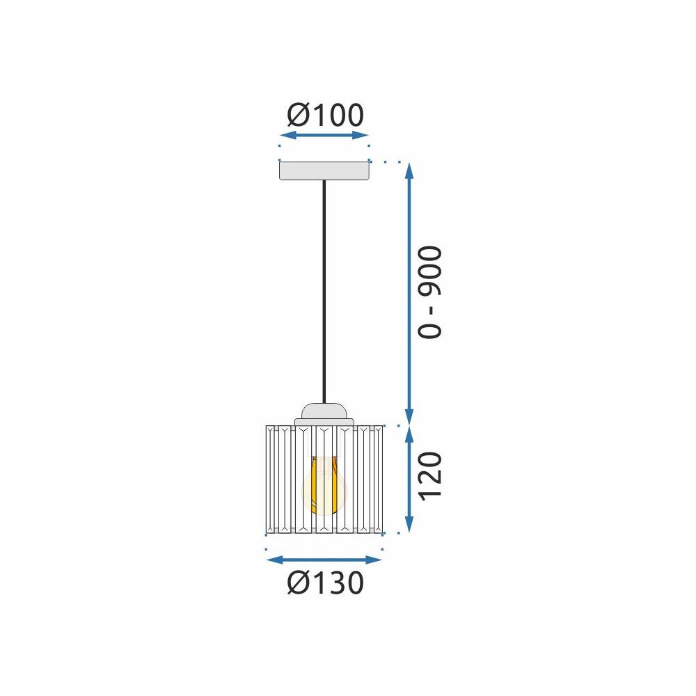 Taklampa Kristall APP508-1CP Silver