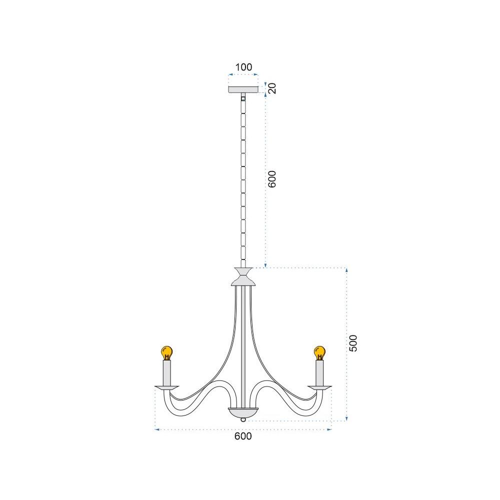 Rustik Takpendel Lampa APP648-8CP Svart