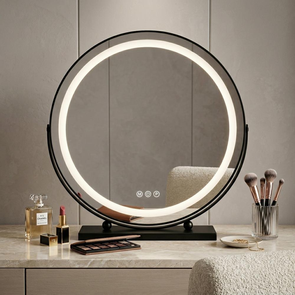 Spegel LED MAKE-UP Svart 50 cm