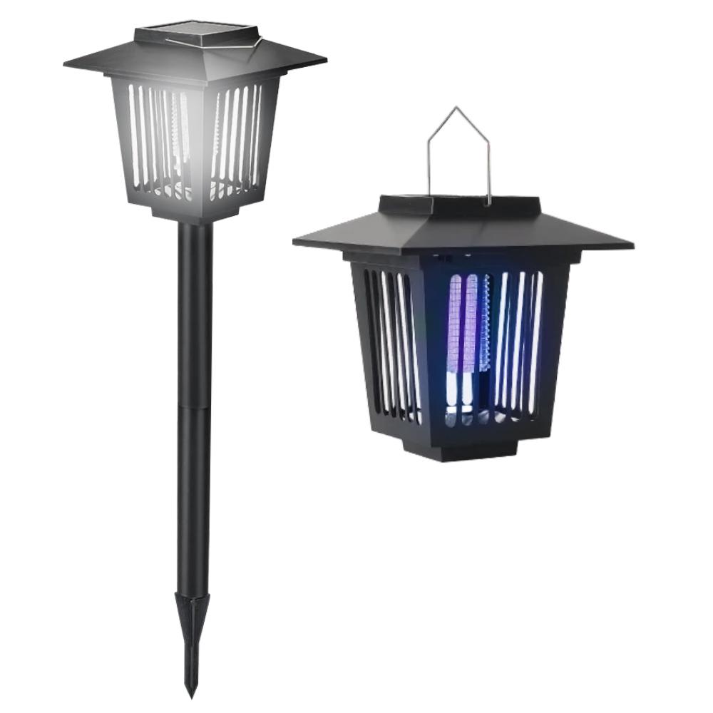 Solcellsdriven LED insektsdödande trädgårdslampa J-22 Svart