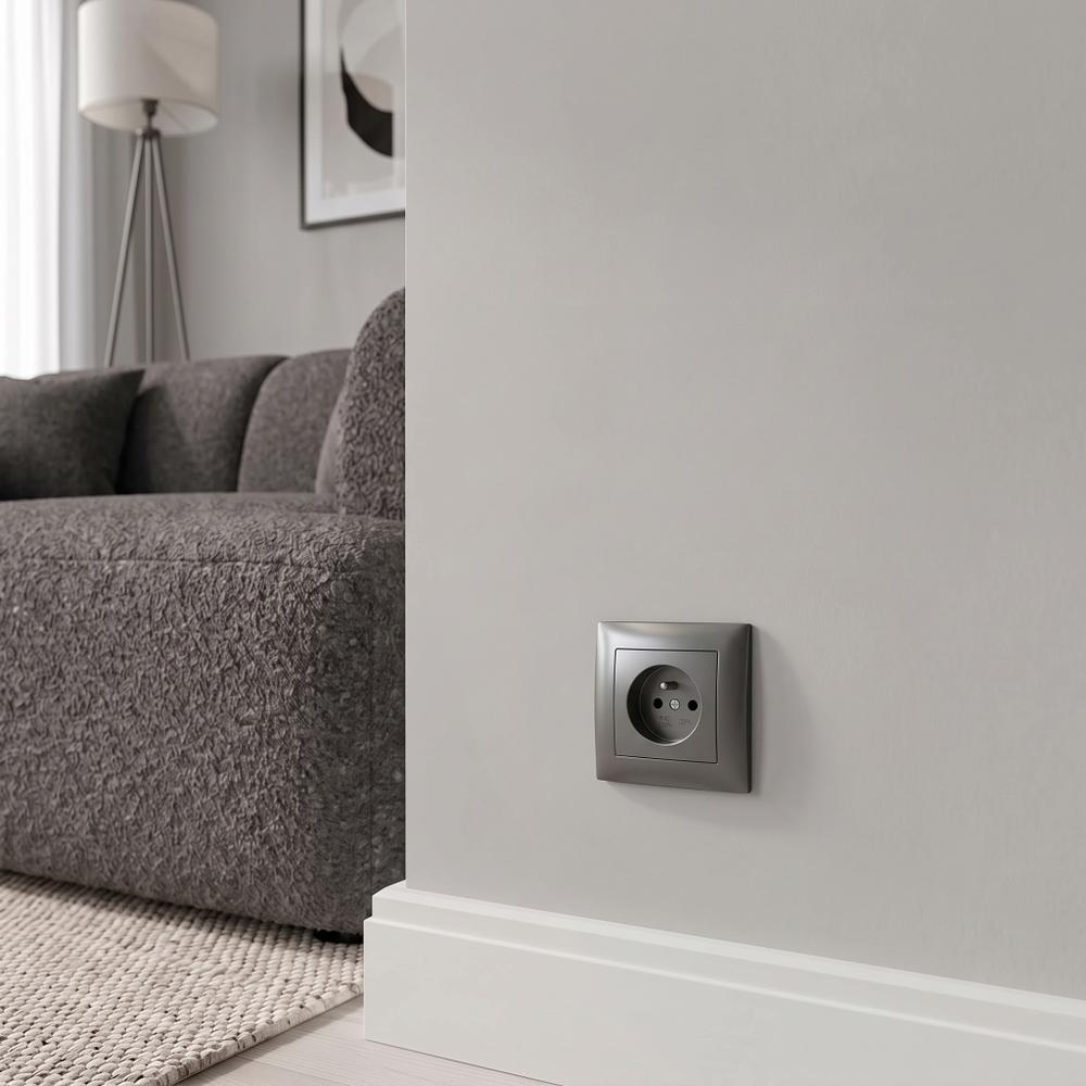 Single grounded socket OSTE JNH001-G Grey