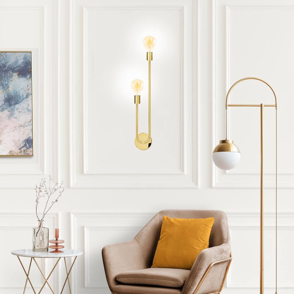 VÄGGLAMPA VÄGGLYKTA APP1148-2W guld