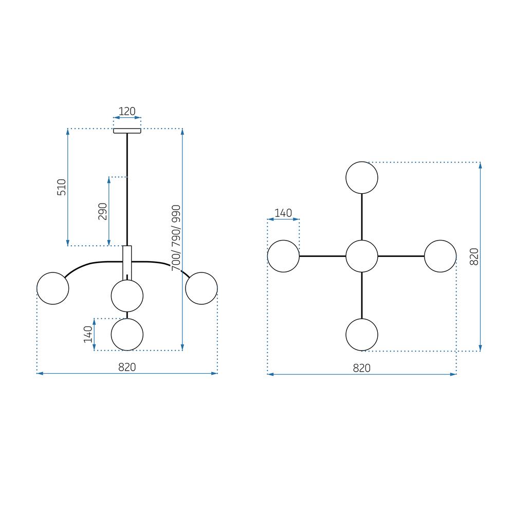 Taklampa Glas Klot APP1021-6CP