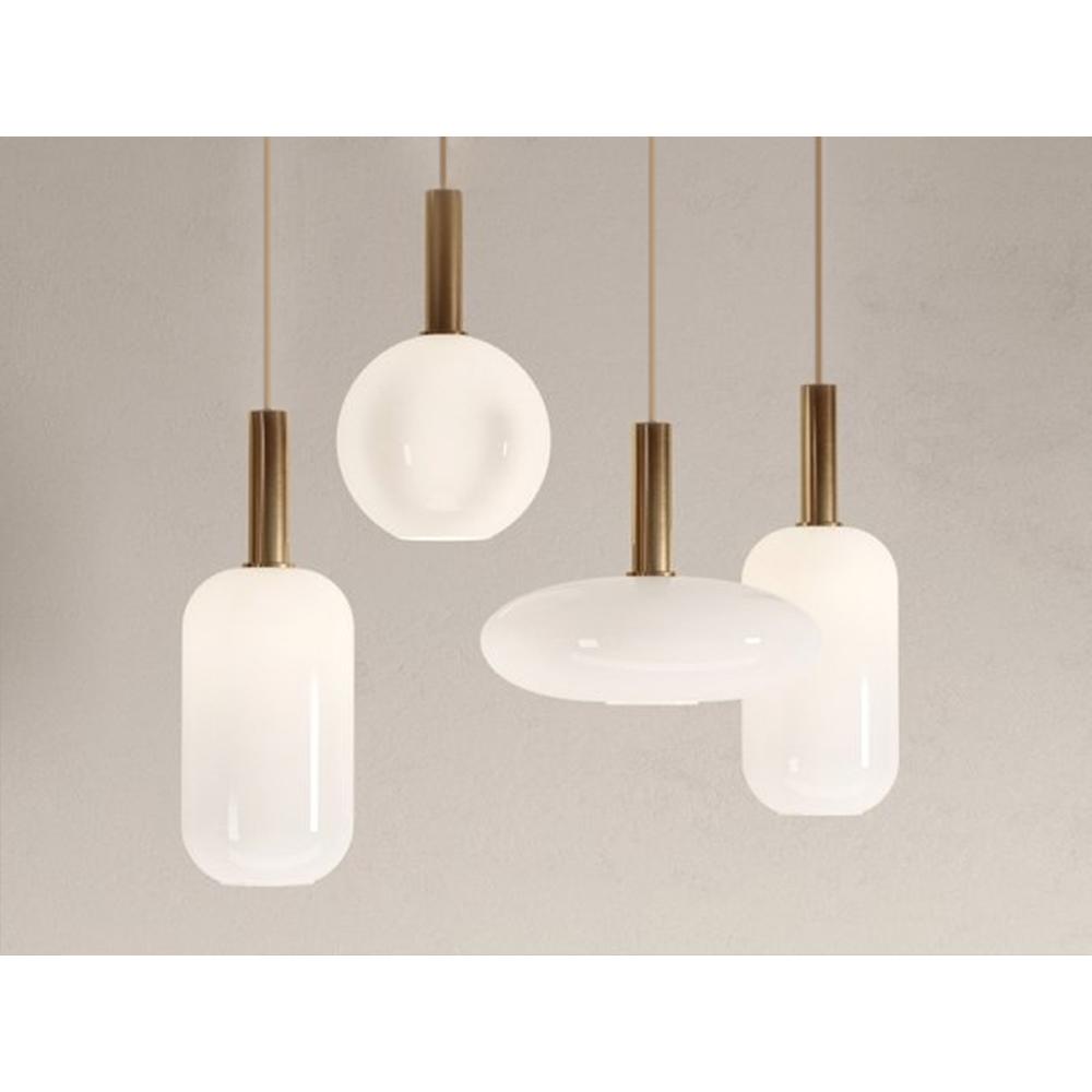 Hängande Lampa Glasrör Opal APP667-1CP Guld
