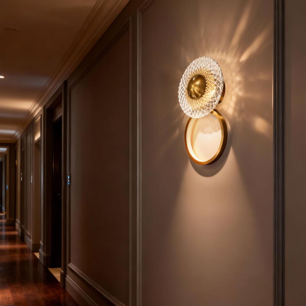 VÄGGLAMPA LED LHJ071-W Borstad Guld