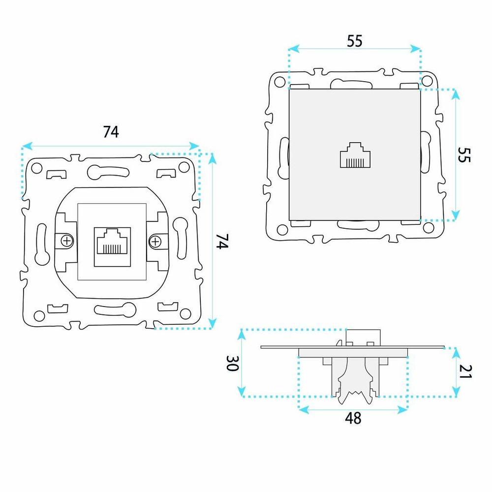 Розетка RJ45 с Рамка OSTE JNH010-S WHITE