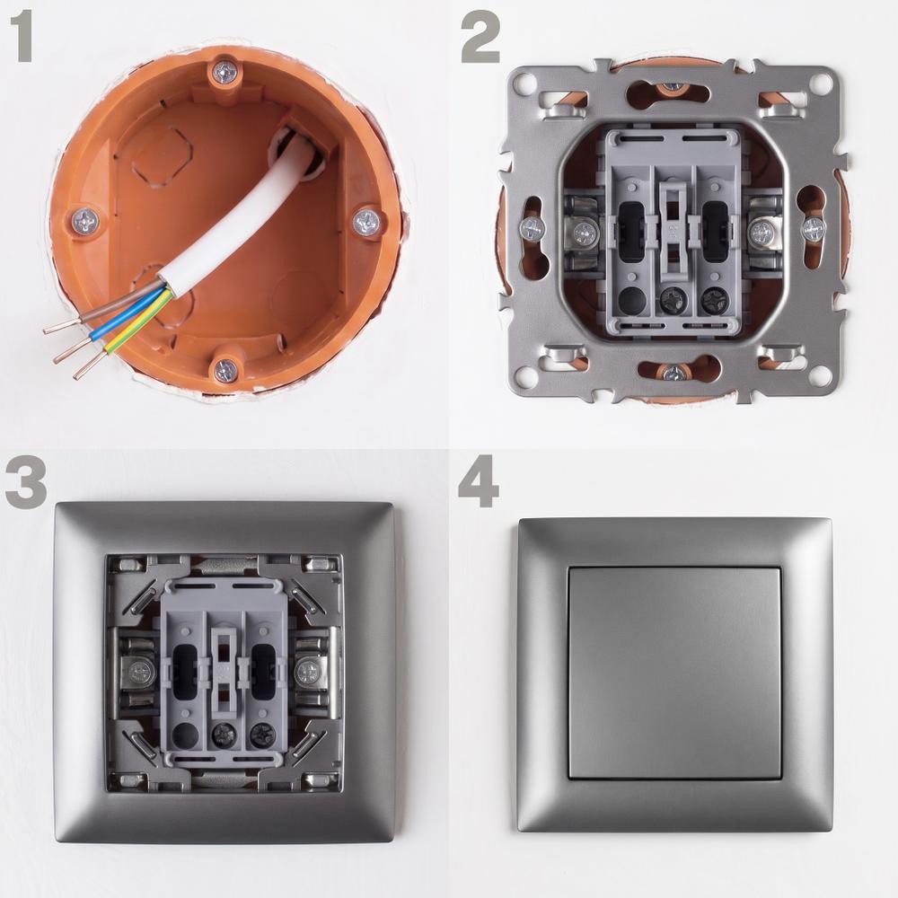Single Switch with Frame OSTE JNH006-W GREY