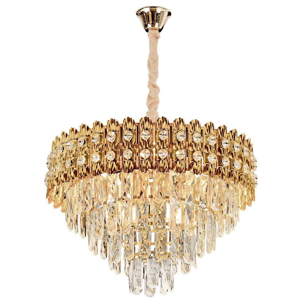 Hänglampa med kristaller G058-CP 60CM GULD