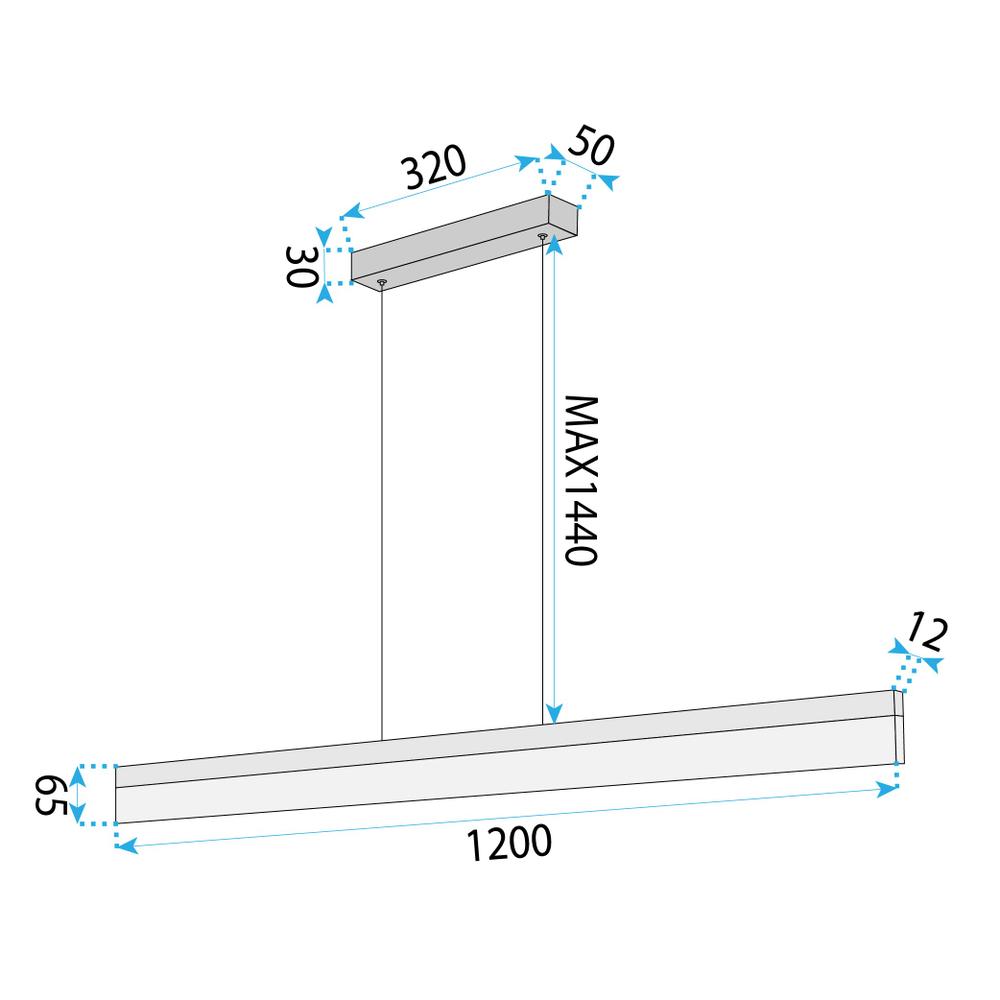 Hängande LED-lampa APP1694-CP 120 cm Borstad Guld