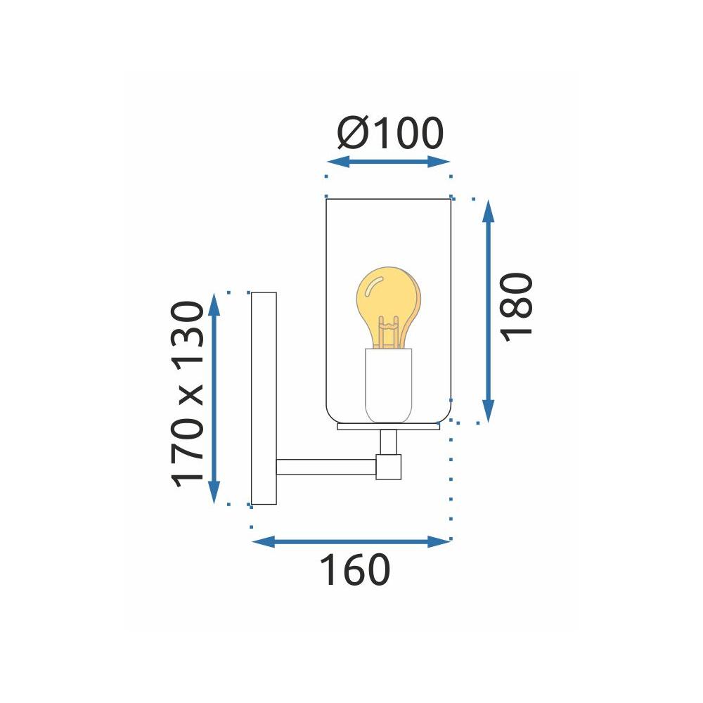 VÄGGLAMPA VÄGGLYKTA APP1222-1W Svart