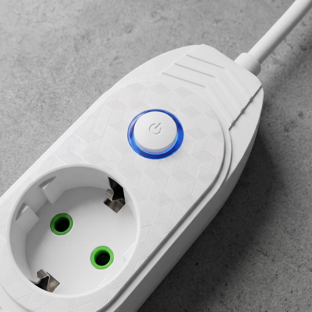 Multipresa con prolunga, 4 prese + 2 porte USB-A + USB-C JNH025-4B White