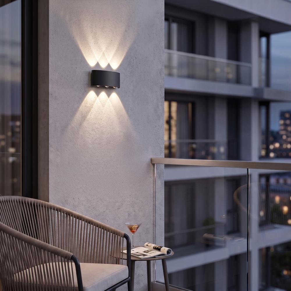 Homlokzati fali lámpa LED JNH040-6G Black