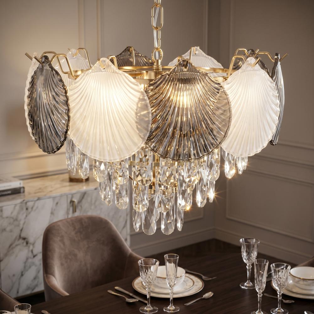 Kristall-pendellampa SWE083-CP 40cm GOLD