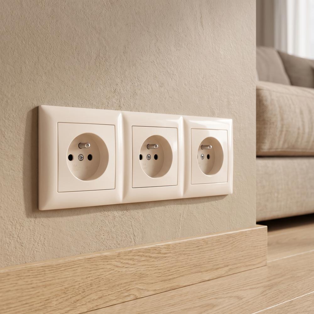 Háromszoros dugalj keret OSTE JNH015-3F Beige