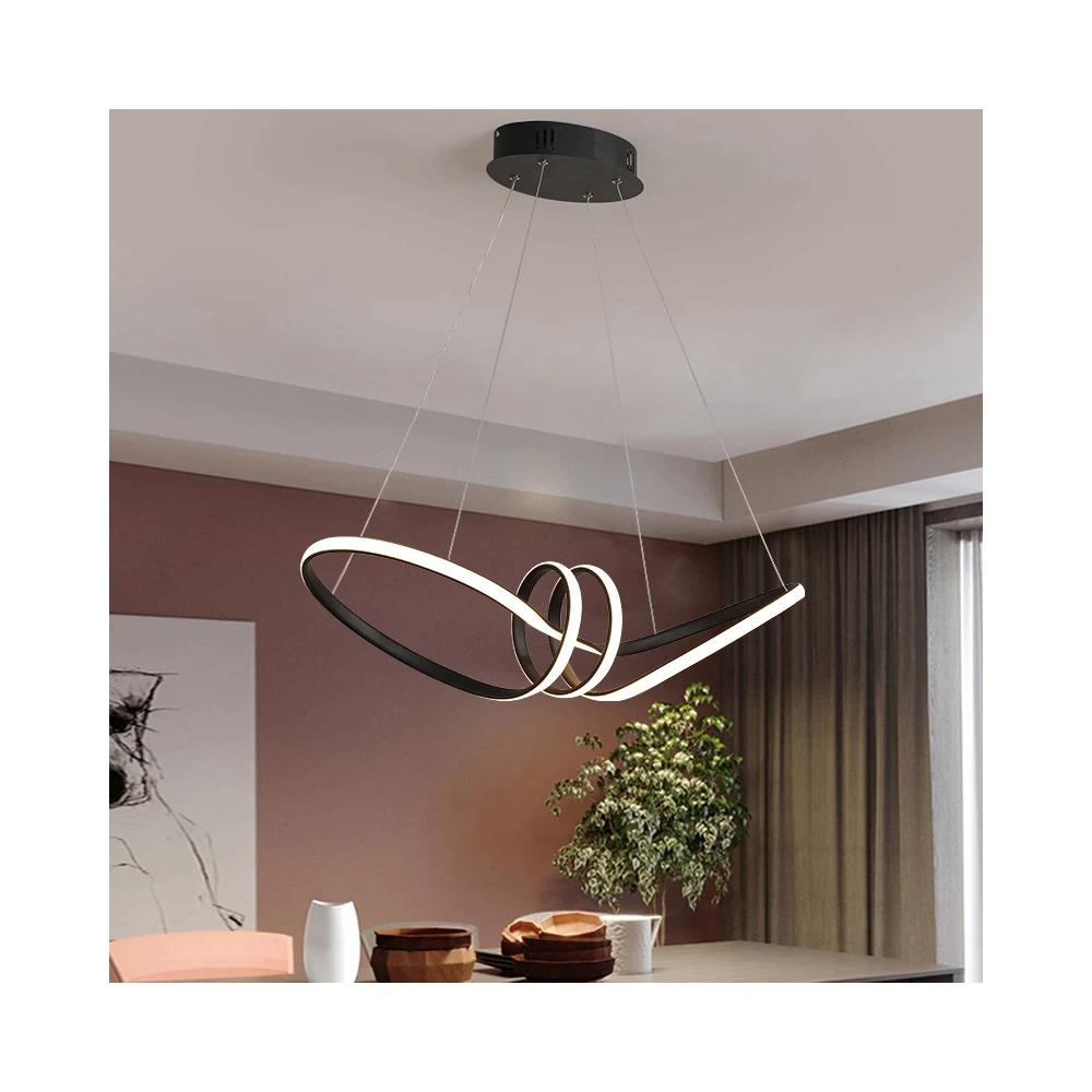 Modern taklampa LED + FJÄRRKONTROLL APP823-CP Svart