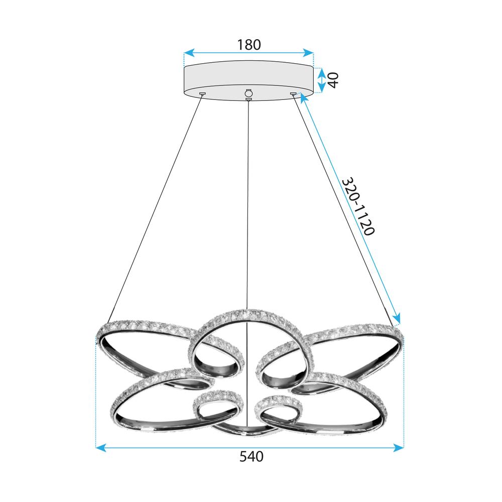 HÄNGLAMPA LED G002-CP KROM