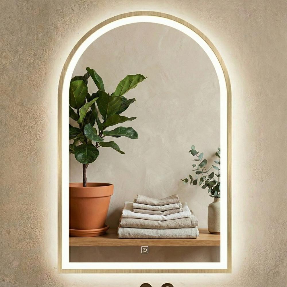 VÄGG-SPEGEL LED 60x100cm DART GULD