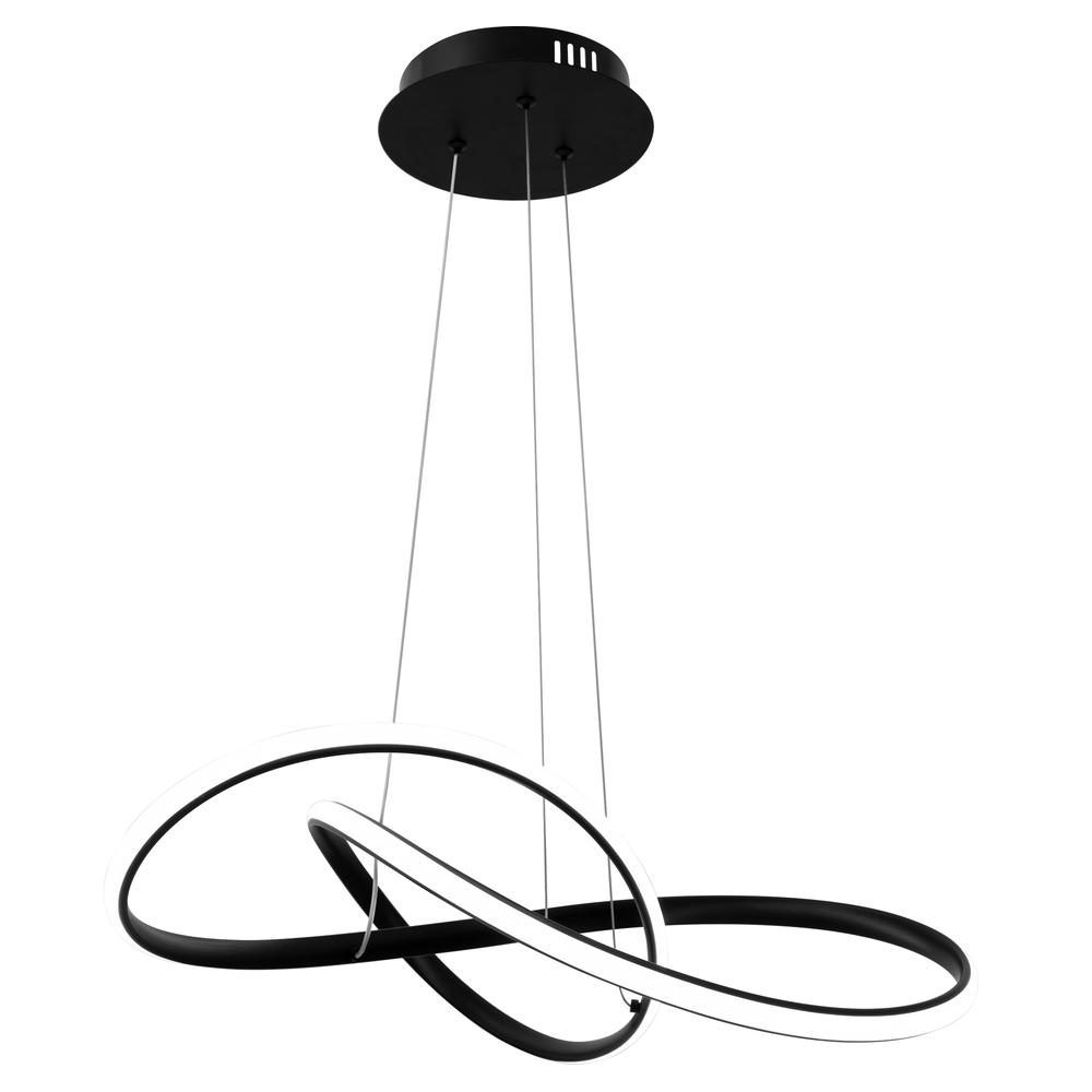 Taklampa Hängande Ring Modern LED + Fjärrkontroll APP395-CP Svart