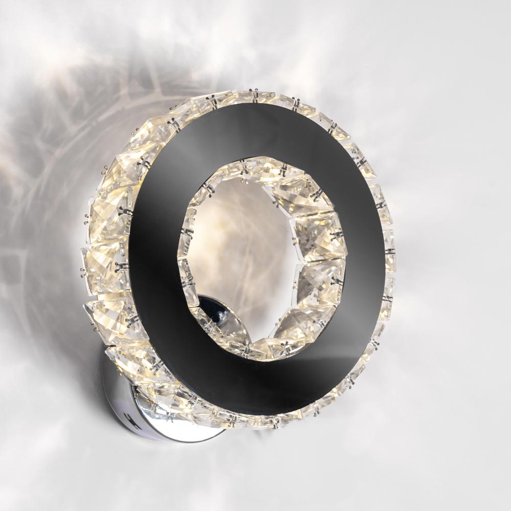 Vägglampa kristall LED rund väggarmatur APP413-W APP414-W