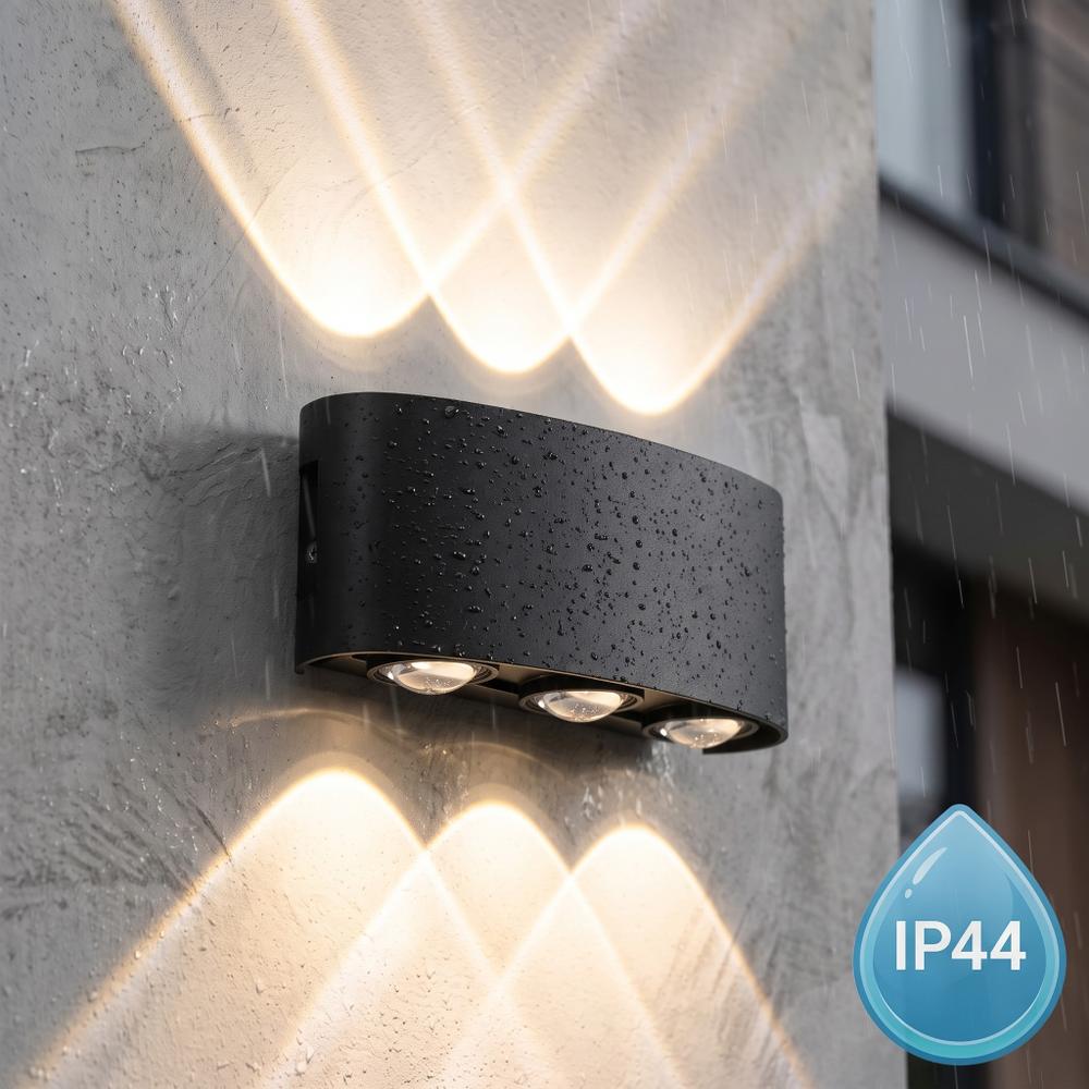 Homlokzati fali lámpa LED JNH040-6G Black