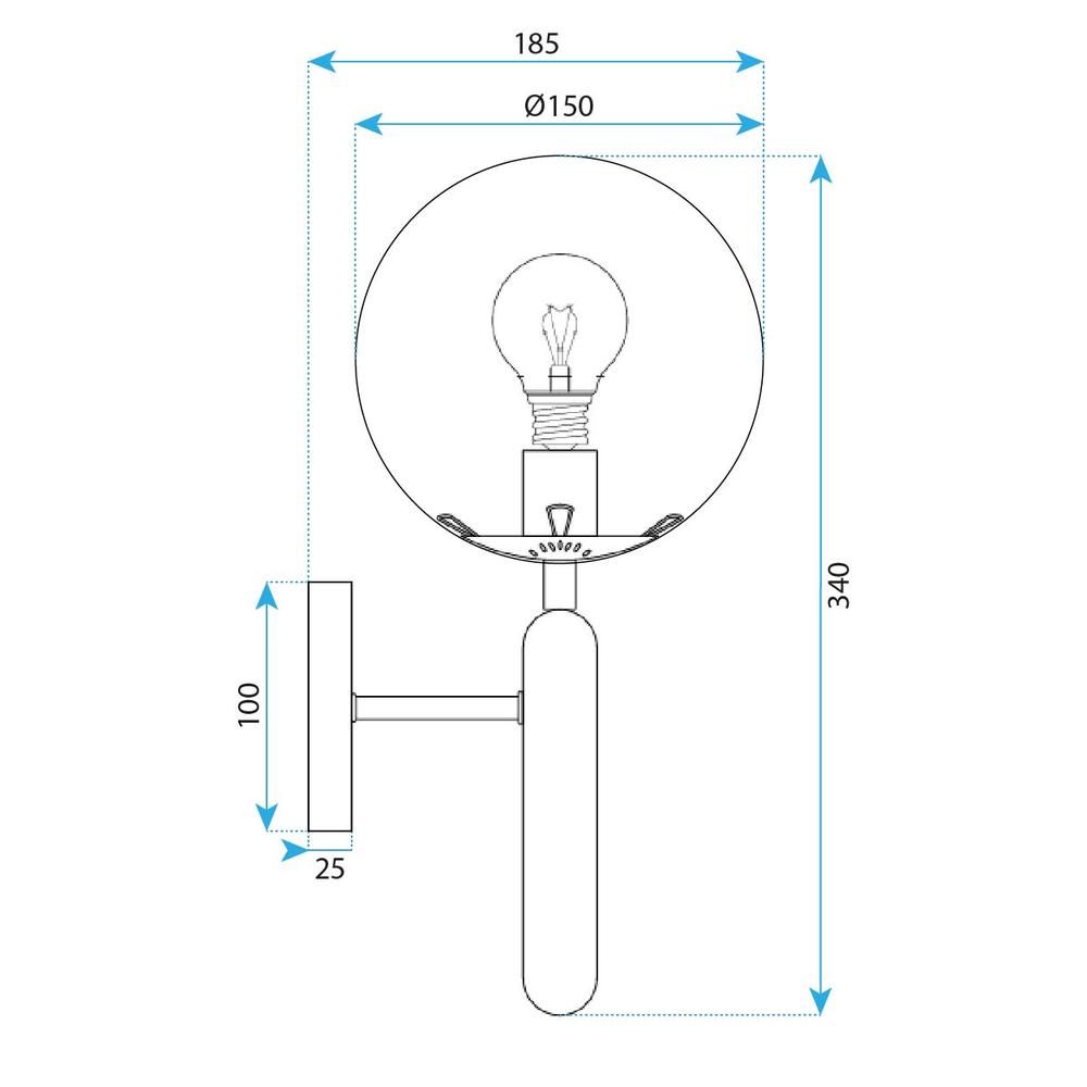 Vägglampa G098-1W Guld