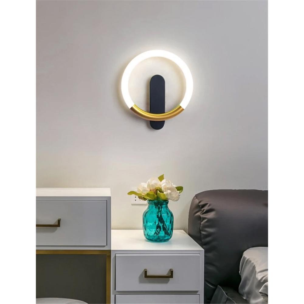 VÄGGLAMPA LED LHJ068-W Svart / Borstad Guld