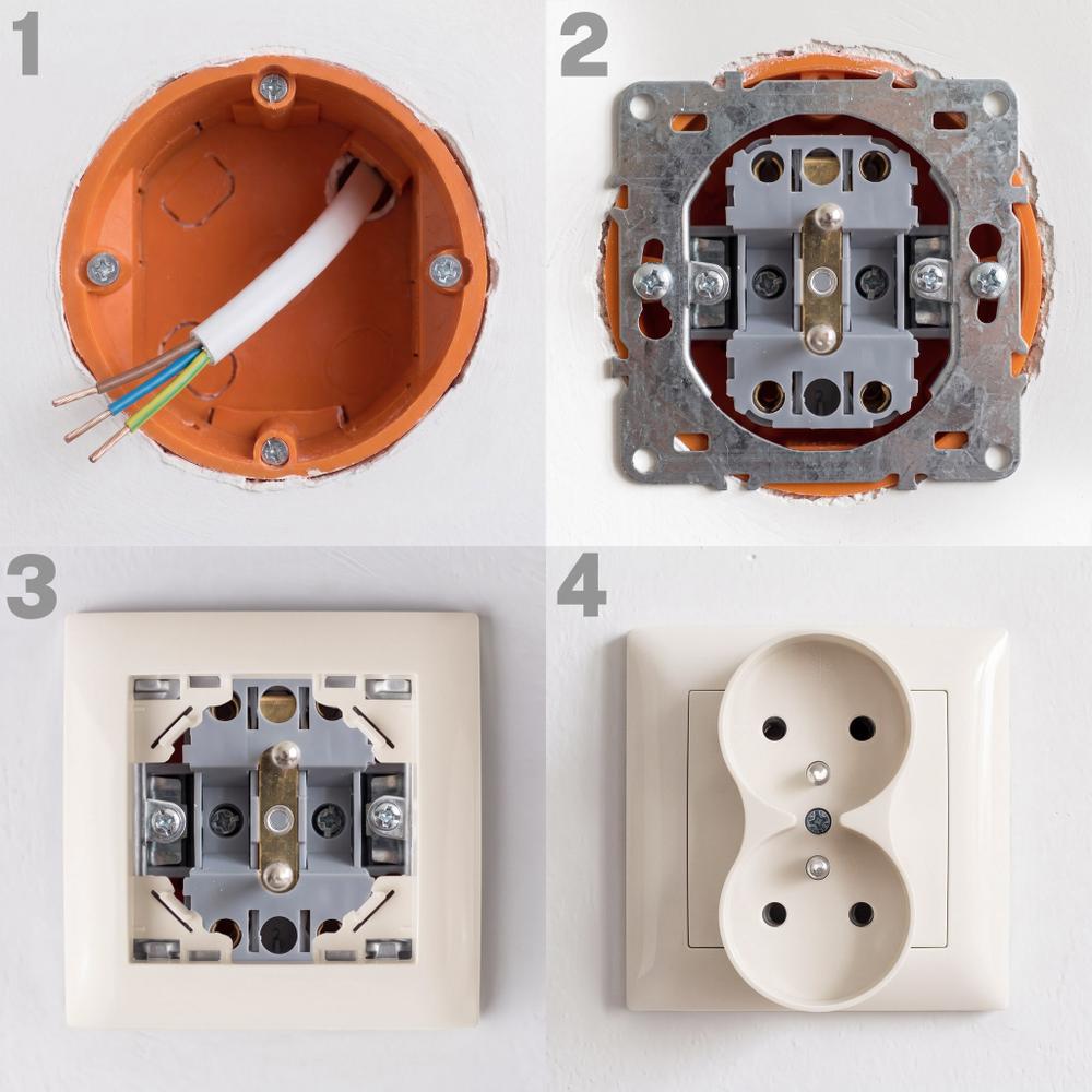 Double grounded socket OSTE JNH002-G Beige