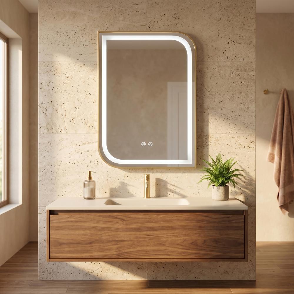 LED-VÄGGSPEGEL ZONE 80X60 GOLD BRUSH