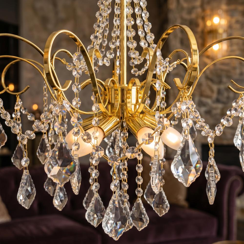 Kristall-pendellampa SWE081-CP 60cm GOLD