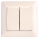 Interruptor Doble con Marco OSTE JNH007-W BEIGE